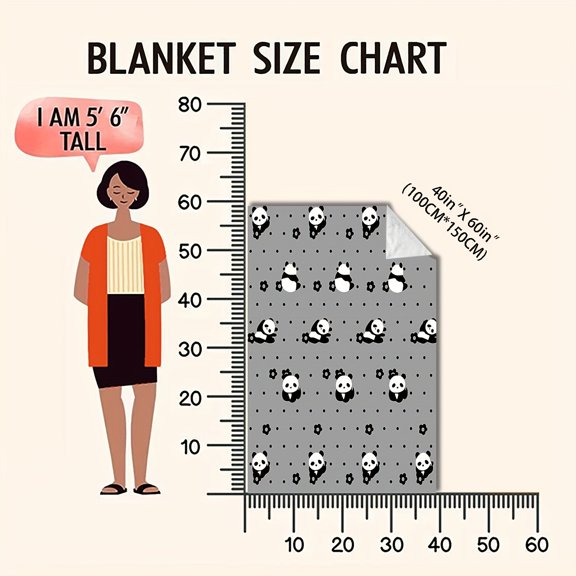 Soft Cartoon Panda Flannel Blanket Lightweight Multipurpose Use for Sofa Bed Travel Camping Living Room Office Digital Print Warm Fabric Ideal for Gifts Christmas Holidays Birthdays Weddings