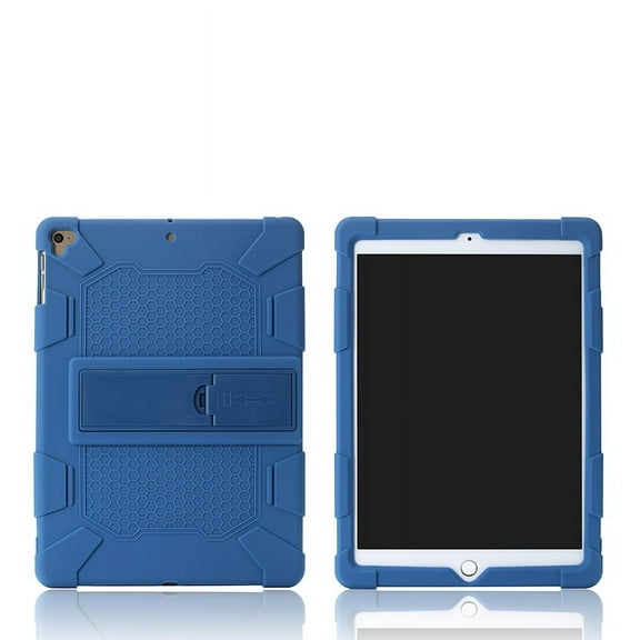 Soft Case for Apple iPad 6th/5th Gen (9.7") & iPad Air 2 9.7in & iPad Air (9.7 Inch) 2013 MD786LL/A Tablet - Slim Fit Lightweight Shockproof Kickstand Silicone Case Cover (Dark Blue)