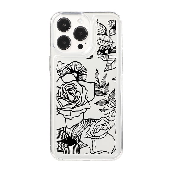 Soft Case Compatible with iPhone 15 Plus, Clear Floral Pattern Print Design Flexible TPU Shockproof Slim Cover for Women Girls, Flower Protective Phone Case for iPhone 15 Plus, Flower-C