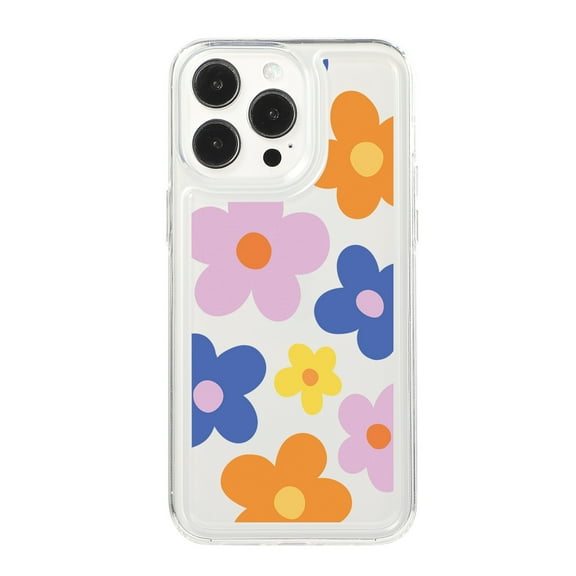 Soft Case Compatible with iPhone 16, Clear Floral Pattern Print Design Flexible TPU Shockproof Slim Cover for Women Girls, Flower Protective Phone Case for iPhone 16, Flower-F