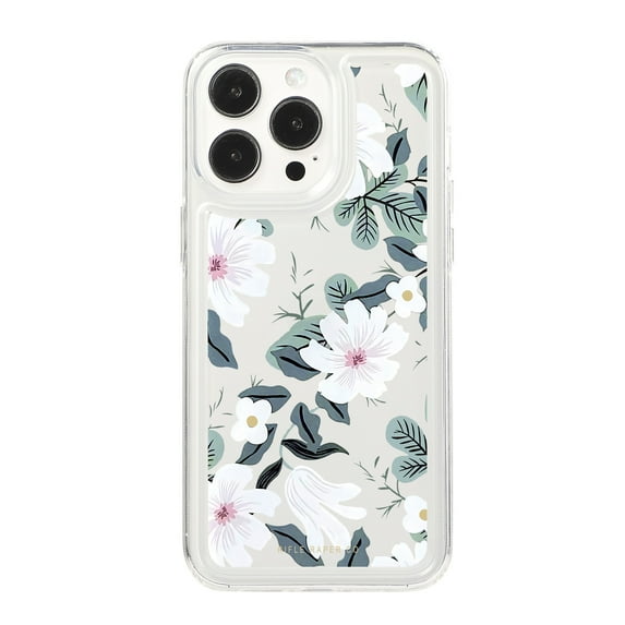 Soft Case Compatible with iPhone 16 Pro, Clear Floral Pattern Print Design Flexible TPU Shockproof Slim Cover for Women Girls, Flower Protective Phone Case for iPhone 16 Pro, Flower-B