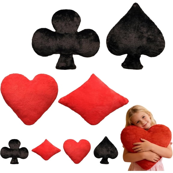 Soft Casino Themed Throw Pillow, 22.8x17.7in Funny Poker Plush Pillows for Couch Chair Bed Decorations Bedroom Home Decor(4PCS)