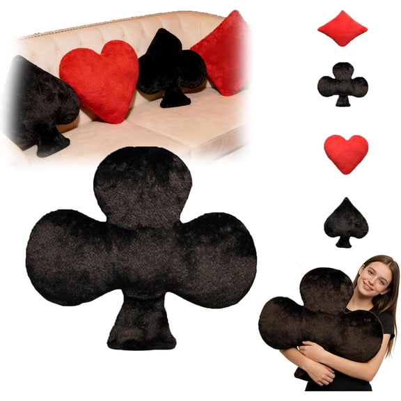 Soft Casino Themed Throw Pillow, 22.8x17.7in Funny Poker Plush Pillows for Couch Chair Bed Decorations Bedroom Home Decor(A)