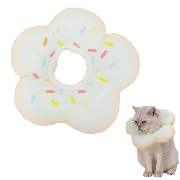 Soft Cat Cone Collar Adjustable Recovery E-Collar for Cats Kittens, Cute Donut Design to Stop Licking, Lightweight Pet Healing Collar After Surgery