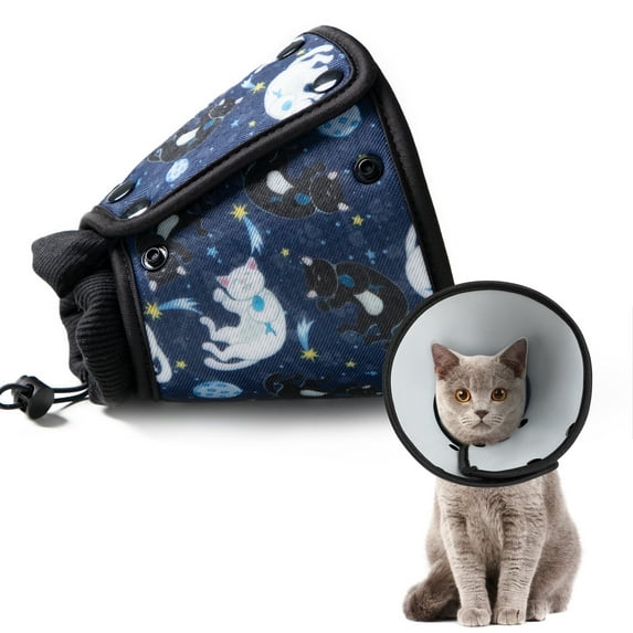 Soft Cat Cone, After Surgery Recovery for Cats & Kittens, Breathable, Adjustable Cat Cone to Stop Licking ,Foldable Water Resistant Cat Collar, Protective Collar for Kitten, for Cats Neck 7"-11.5",S