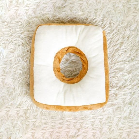 Soft Cat Recovery Collar | Adjustable Pet Cone After Surgery | Protective E-Collar for Wound Healing | Breathable Cotton Donut Pillow | Yellow | 8.2x7.4 Inches