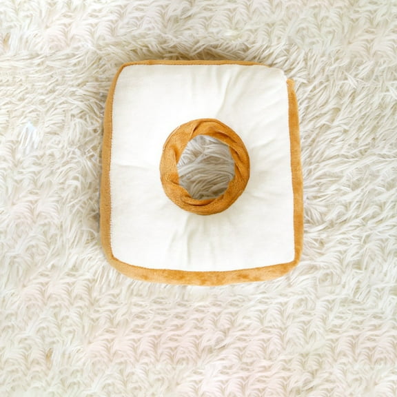 Soft Cat Recovery Collar | Adjustable Pet Cone After Surgery | Protective E-Collar for Wound Healing | Breathable Cotton Donut Pillow | Yellow | 8.2x7.4 Inches