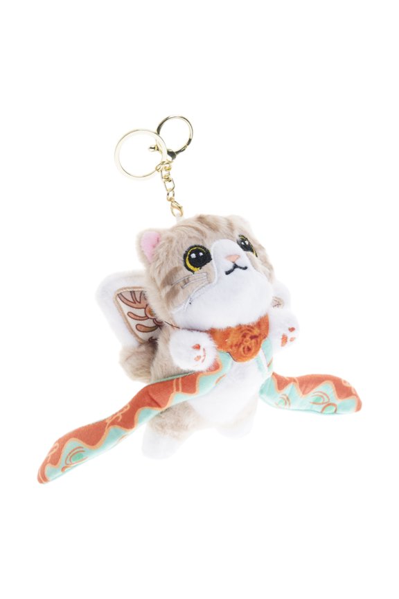 Cats/Deer Plush Toy Keychain Soft Stuffed Bag Charm Backpack Pendant Accessory Handmade Halloween Room Decoration