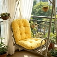thumbnail image 1 of Soft Chair Cushion with Backrest Support - Padded Polyester Seat for Office, Home, and Dorm Use - Ergonomic Design for All-Day Comfort Yellow, 1 of 6