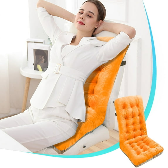 Soft Chair Cushions, Non-Slip Seat Cushion with High Back Support for Office Home Dining Room 17.55x39 Inch Orange