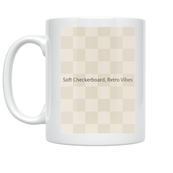 Soft Checkerboard Retro Decor - Vintage Style Enthusiast - 11 oz Ceramic Coffee Mug