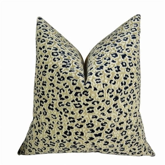 Soft Cheetah Handmade Throw Pillow - Cream & Black - 16 x 16 in.