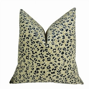 Soft Cheetah Handmade Throw Pillow - Cream & Black - 16 x 16 in.