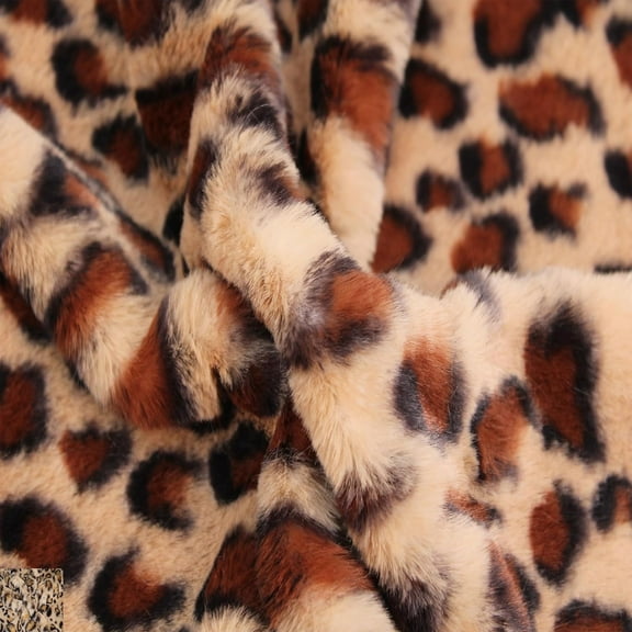 Soft Cheetah Print Faux Fur Fabric by The Yard - Short Pile for Sewing, Costumes, Apparel, Rugs, Throw Pillows, Crafts, Home Décor, Bedding, Backdrops & DIY Projects- Caramel