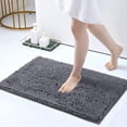 thumbnail image 1 of Soft Chenille Bathroom Rugs 17"x24" Absorbent Shaggy Bath Mat Washable Plush Bathroom Floor Mat, Dark Grey, 1 of 9