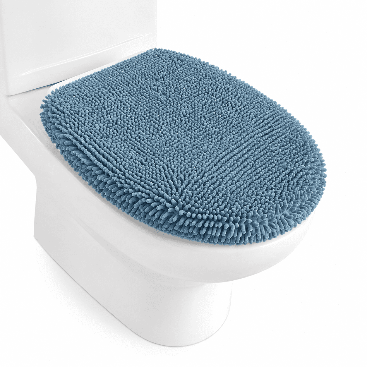 Soft Chenille Bathroom Toilet Lid Cover, Airy Blue, 17.5x15 Inches ...