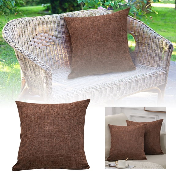 Soft Chenille Throw Pillow Covers 18x18 - Pack of 2 Textured Decorative Pillowcases for Spring & Summer - Neutral Accent Cushion Covers for Farmhouse & Modern Decor