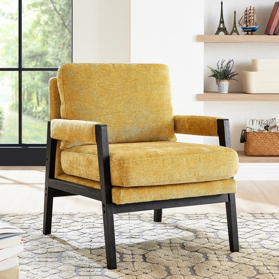 Chenille Upholstered, Comfortable Seat Padding - Armchair for Solo Relaxation