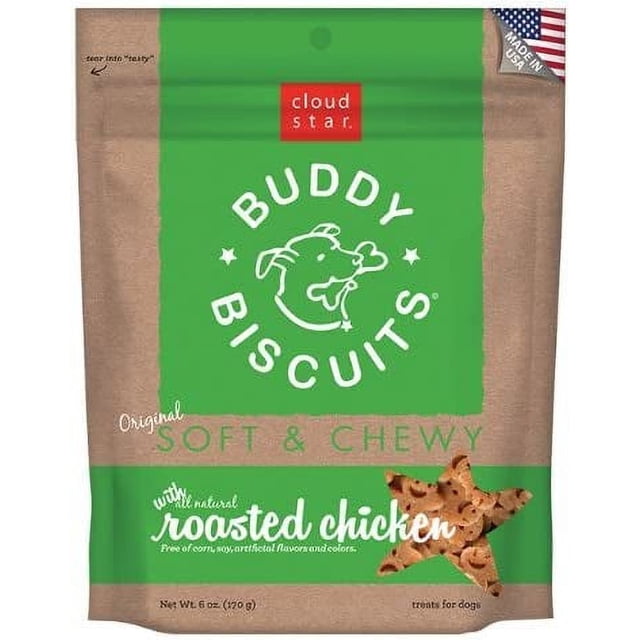 Soft & Chewy Buddy Biscuits Dog Treats, Roasted Chicken Flavor, 6 Oz