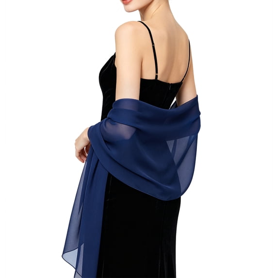 Soft Chiffon Scarfs Shawls and Wraps for Evening Dresses Wedding Shawl Wraps Bridal Scarve for Women E One Size