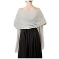 thumbnail image 1 of Soft Chiffon Wraps Shawls For Women Dress Accessories Elegant Lightweight Evening Cover Up Bridal Party Stole, S, Silver, 1 of 4