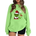 thumbnail image 1 of Soft Christmas Sweatshirt Xmas Holiday Long Sleeve Funny Crewneck Snowman Graphic Pullover Fluorescent Green XXXL, 1 of 2