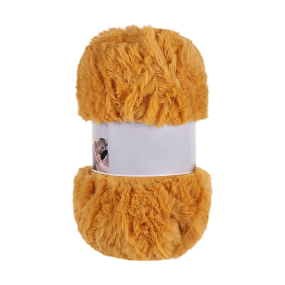 Soft Chunky Fluffy Fuzzy Faux Fur Yarn for Crocheting，Eyelash Furry Yarn for Knitting Blankets, Scarves and Sweaters Yellow