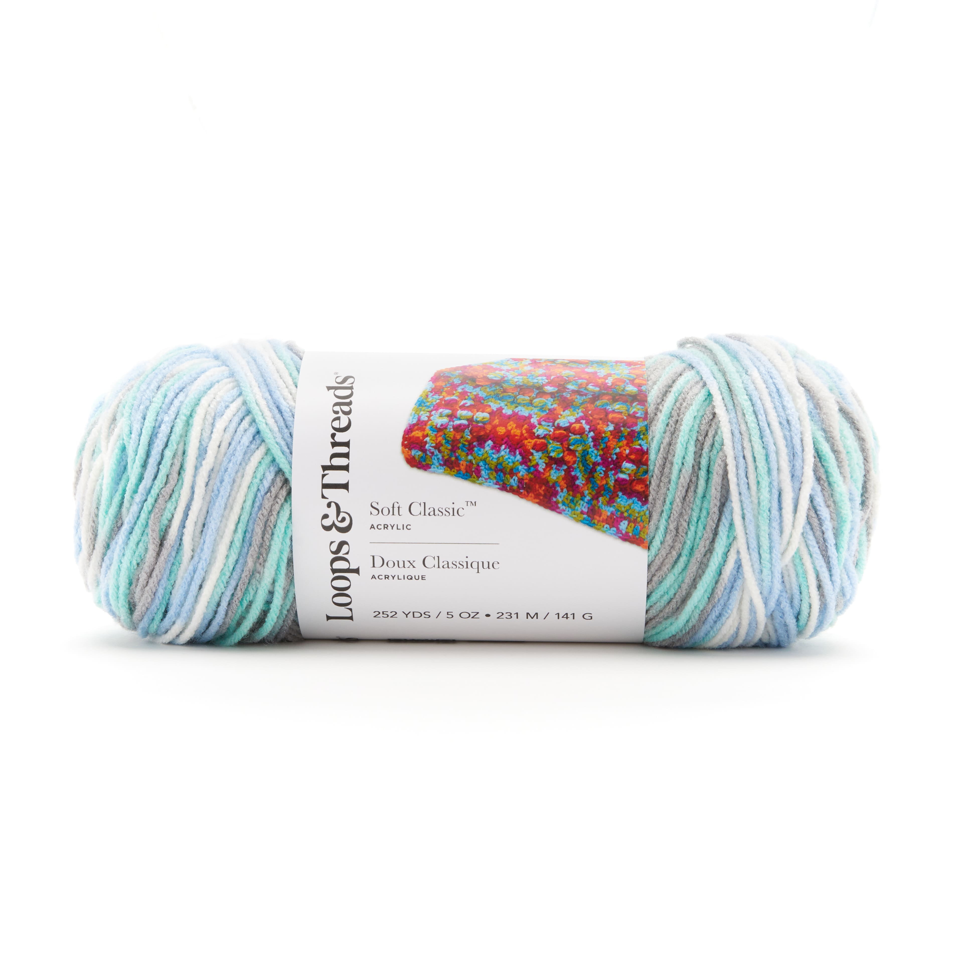 Soft Classic Multi Ombre Yarn by Loops & Threads - Multicolor Yarn for  Knitting, Crochet, Weaving, Arts & Crafts - Bluebird, Bulk 12 Pack 