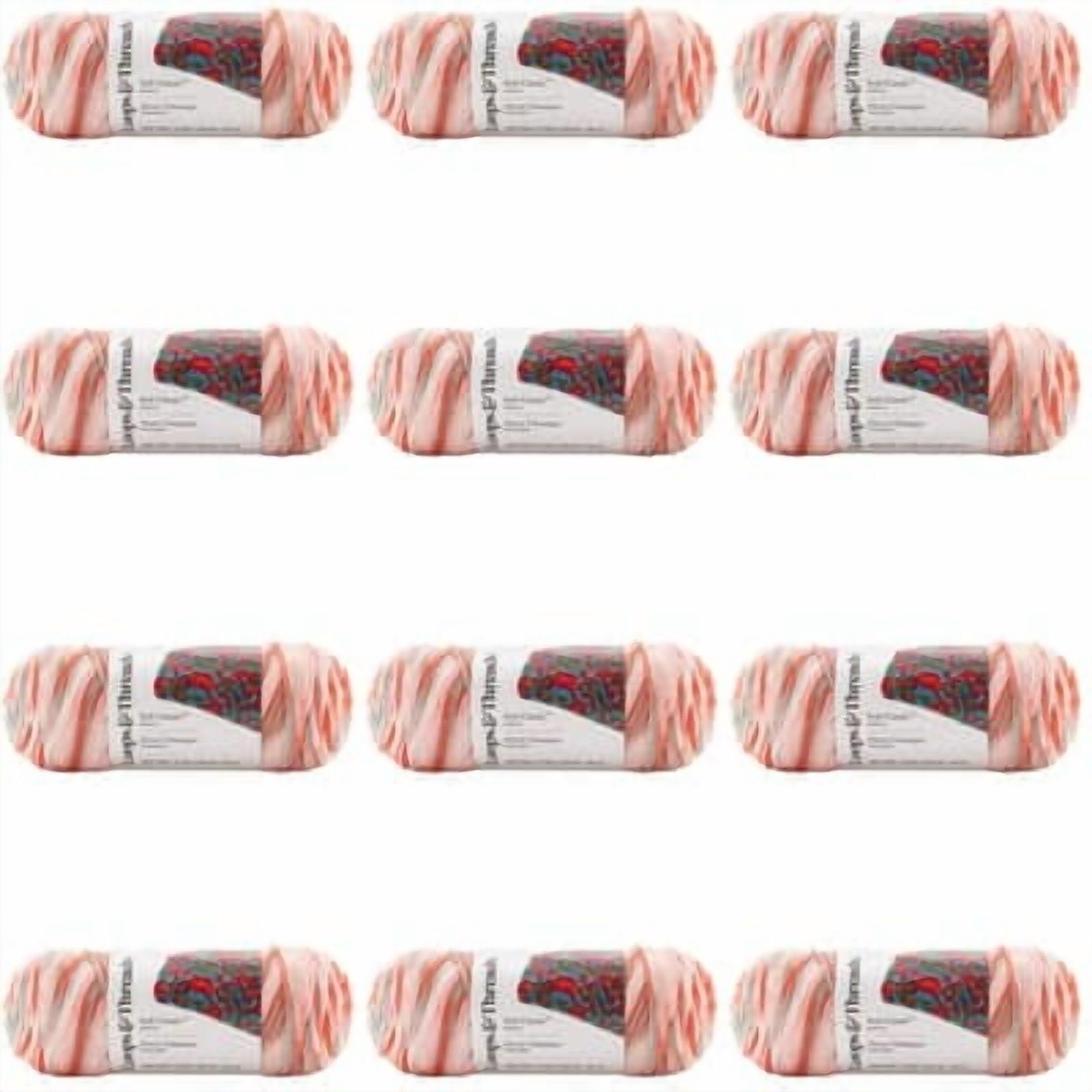 Loops & Threads Soft Classic Multi Ombre Yarn - Multicolor Yarn for Knitting, Crochet, Weaving, Arts & Crafts - Bo Peep, Bulk 12 Pack
