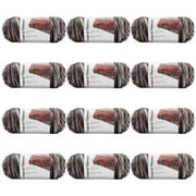 Soft Classic Multi Yarn by Loops & Threads - Multicolor Yarn for Knitting - Crochet - Weaving - Arts & Crafts - Lotus Blossom - Bulk 12 Pack