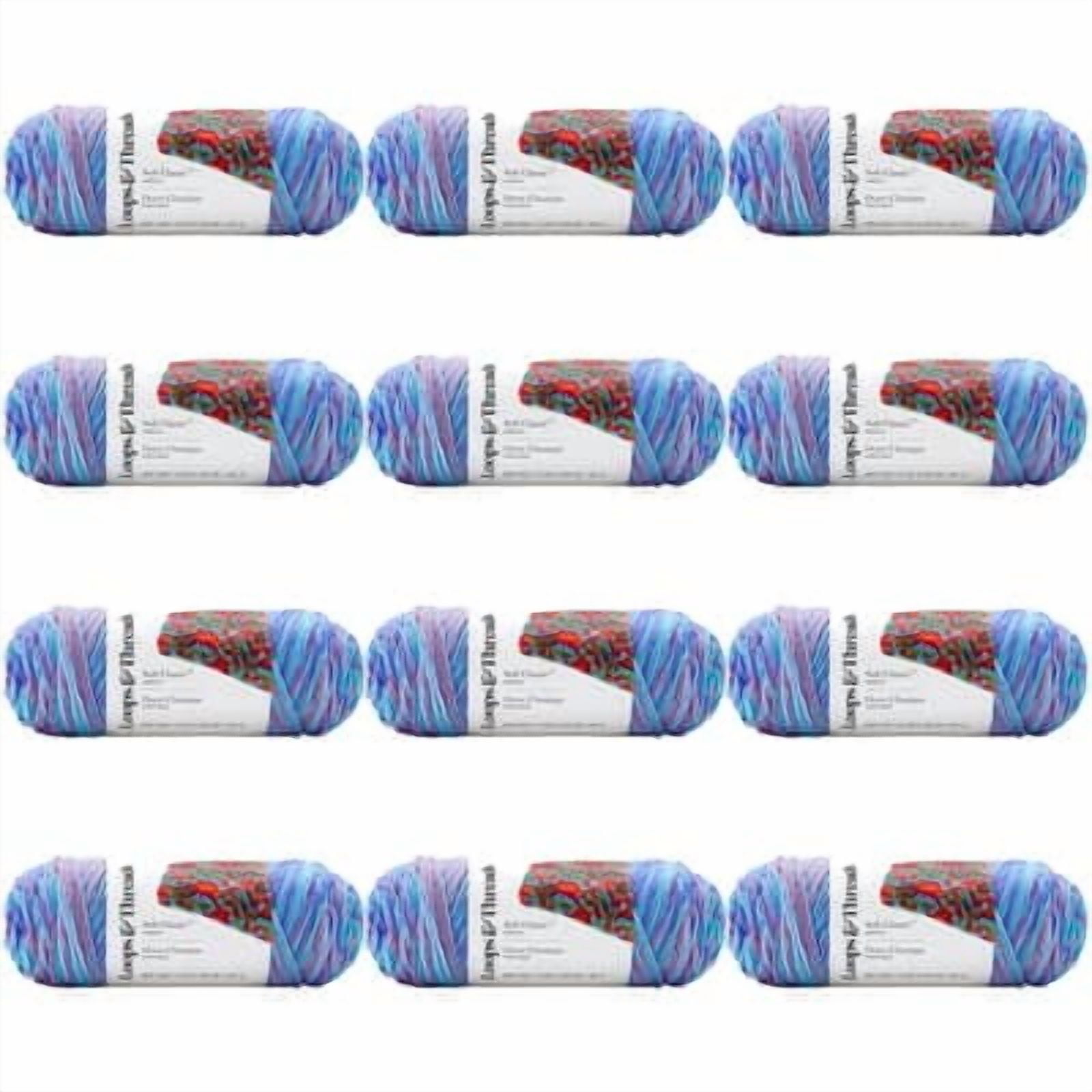 Loops & Threads Soft Classic Multi Yarn - Multicolor Yarn for Knitting, Crochet, Weaving, Arts & Crafts - Lotus Blossom, Bulk 12 Pack