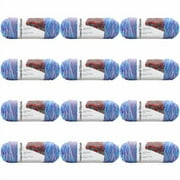 Soft Classic Multi Yarn by Loops & Threads - Multicolor Yarn for Knitting - Crochet - Weaving - Arts & Crafts - Lotus Blossom - Bulk 12 Pack