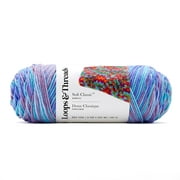 Soft Classic Multi Yarn by Loops & Threads - Multicolor Yarn for Knitting, Crochet, Weaving, Arts & Crafts - Lotus Blossom, Bulk 12 Pack