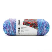 Soft Classic Multi Yarn by Loops & Threads - Multicolor Yarn for Knitting - Crochet - Weaving - Arts & Crafts - Lotus Blossom - Bulk 12 Pack