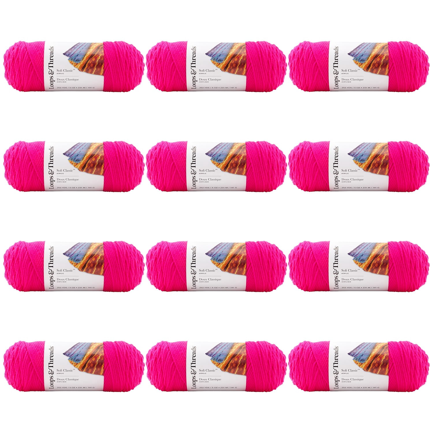 Loops & Threads Soft Classic Neon Yarn - Neon Yarn for Knitting