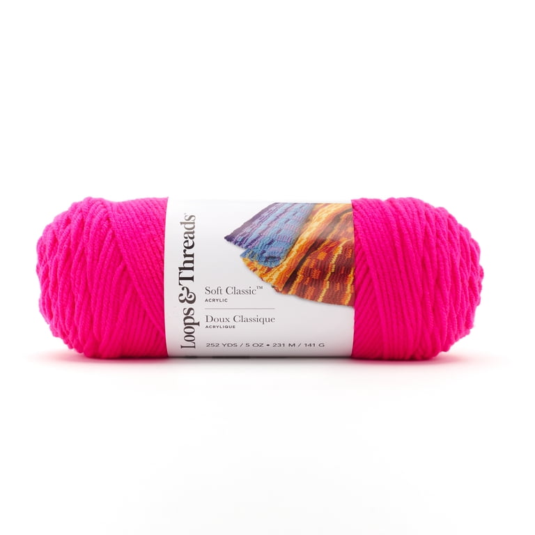 Loops & Threads Soft Classic Neon Yarn - Neon Yarn for Knitting