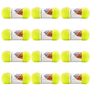Loops & Threads Soft Classic Neon Yarn - Neon Yarn for Knitting, Crochet, Weaving, Arts & Crafts - Neon Yellow, Bulk 12 Pack