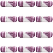 Loops & Threads Soft Classic Ombre Yarn - Ombre Yarn for Knitting, Crochet, Weaving, Arts & Crafts - Purple Ombre, Bulk 12 Pack