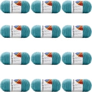 Loops & Threads Soft Classic Solid Yarn - Solid Color Yarn for Knitting, Crochet, Weaving, Arts & Crafts - Arctic, Bulk 12 Pack
