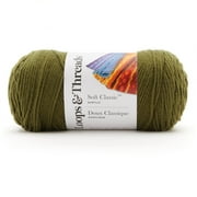 Soft Classic Solid Yarn by Loops & Threads - Solid Color Yarn for Knitting - Crochet - Weaving - Arts & Crafts - Ivy - Bulk 12 Pack