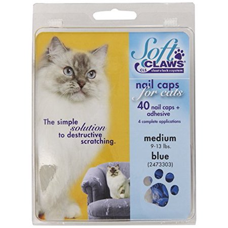 Soft Claws for Cats - CLS (Cleat Lock System), Size Medium, Color Blue