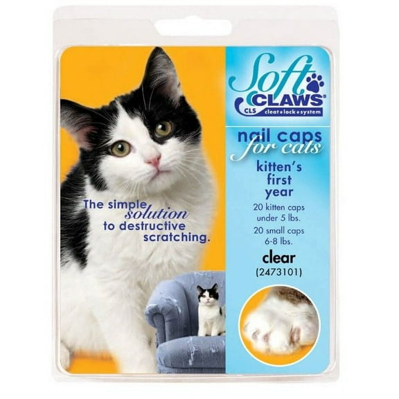 Soft Claws Nail Caps for Cats Clear [Cat, Grooming Aids] Kitten