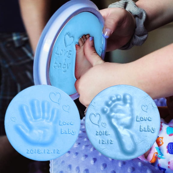 Soft Clay Handprint Footprint Kit Non-Toxic Calcium Powder DIY Clay Memory Keepsake Making Material for Souvenir Craft, Family Keepsake & DIY Hand/Footprint Impression Use