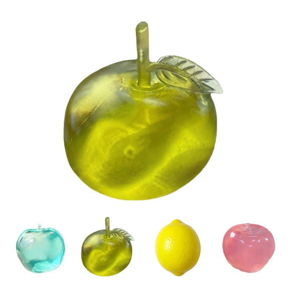 Soft Clear Green Apple Squeeze Toy, Cute Realistic Apple Simulation Slow Rising Squishies, 5.11x2.36in TPRA Anxiety Relief Stress Ball Fidget Toy for Adults & Kids Home Office Desk Bag Decor