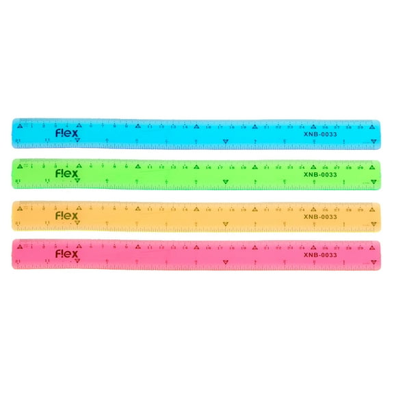 Soft Clear Ruler Bendable Anti-break PVC Ruler Inches Metric Scales for Students