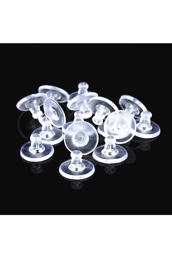 Soft Clear Safety Round Disc Earnuts Earring Stopper (100pcs)
