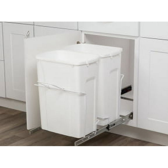 Soft-Close Bottom-Mount, Double 35 Qt Waste Pullout, Lids Sold Separately