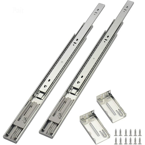 Soft Close Drawer Slides 22 Inch (5 Pairs), Full Extension Ball Bearing Side Mount Drawer Slides for Cabinets with Face Frame, with Rear Mounting Brackets