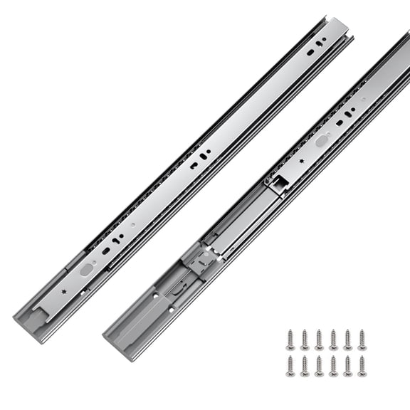 Soft Close Drawer Slides 24 Inch 1 Pair Full Extension Ball Bearing Heavy Duty