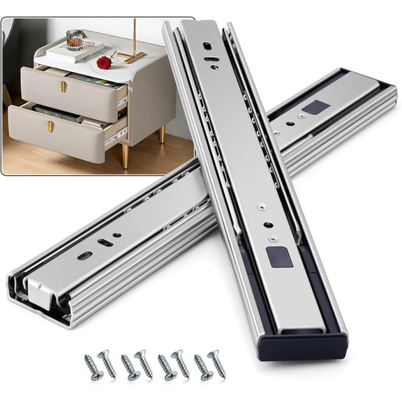 Soft Close Drawer Slides Ball Bearing 3 Folds Full Extension Side Mount Cabinet Runners Glides Rails Track 100 Lbs Load 10 12 14 16 18 20 22 24 Inch Silver(Silver-Soft Close-1Pr,10inch)